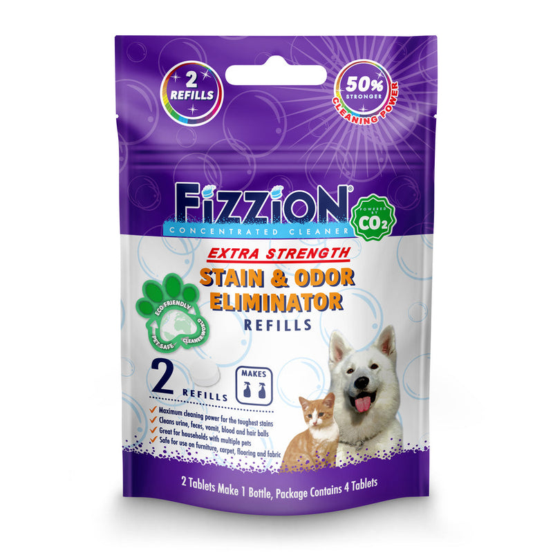 Fizzion Extra Strength Pet Stain and Odor Eliminator - 2 Refill Pouch (Ship to AU & NZ)