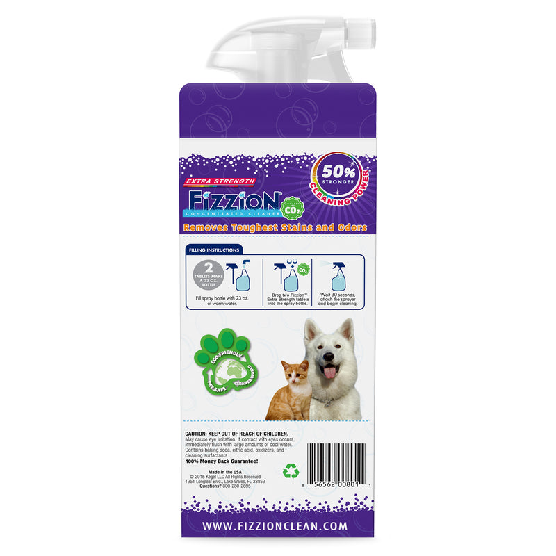 Fizzion Extra Strength Pet Stain and Odor Eliminator - 680ml bottle with Bonus Refill