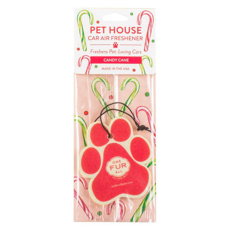 One Fur All Pet House Car Air Freshener (Candy Cane)