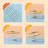 FurBub Glass Bowls with Bamboo Stand