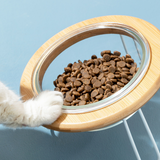 FurBub Glass Bowls with Bamboo Stand