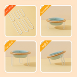 FurBub Ceramic Bowls with Bamboo Stand