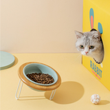 FurBub Ceramic Bowls with Bamboo Stand