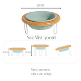 FurBub Ceramic Bowls with Bamboo Stand