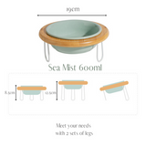 FurBub Ceramic Bowls with Bamboo Stand