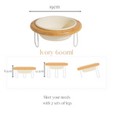 FurBub Ceramic Bowls with Bamboo Stand