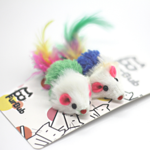 Furbub Rattling Toy Mice (2 pack)