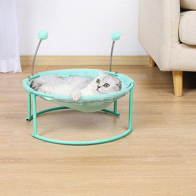 Elevated Pet Bed with Spring Pompom