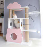 MUSHE Solid Wood Cat Tree - Cute Bear 145cm