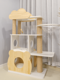 MUSHE Solid Wood Cat Tree - Cute Bear 145cm