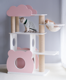 MUSHE Solid Wood Cat Tree - Cute Bear 145cm