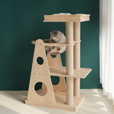 (Pre-Order) MUSHE Solid Wood Cat Tree - Triangle 111cm