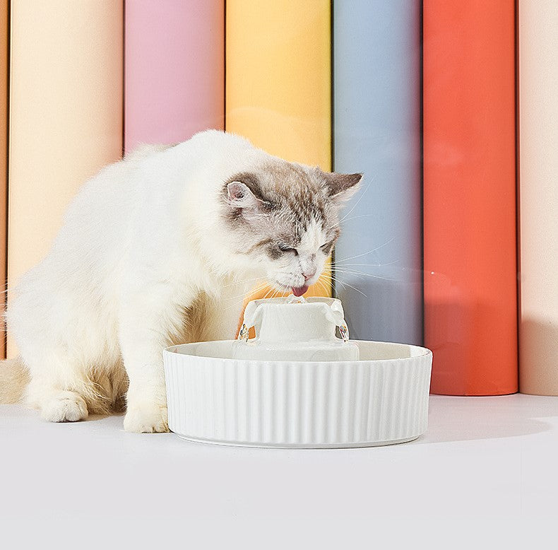 FurBub Ceramic Electric Water Fountain