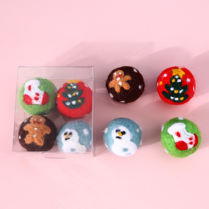 FurBub Cat Toy Wool Ball Christmas Set