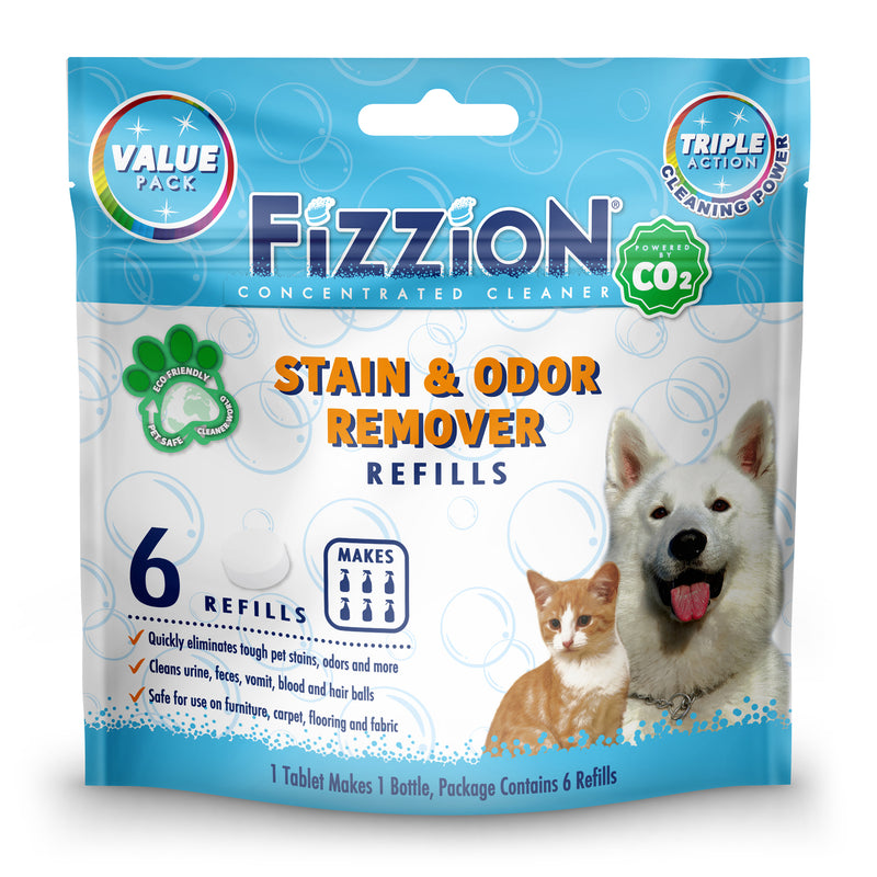 Fizzion Pet Stain & Odor Remover – 6 Refill Pouch (Ship to AU & NZ)