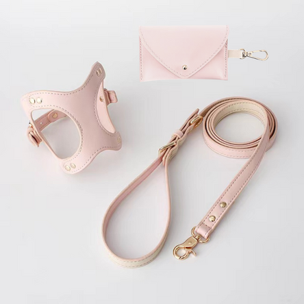 FurBub Vegan Leather Dog Harness with Lead
