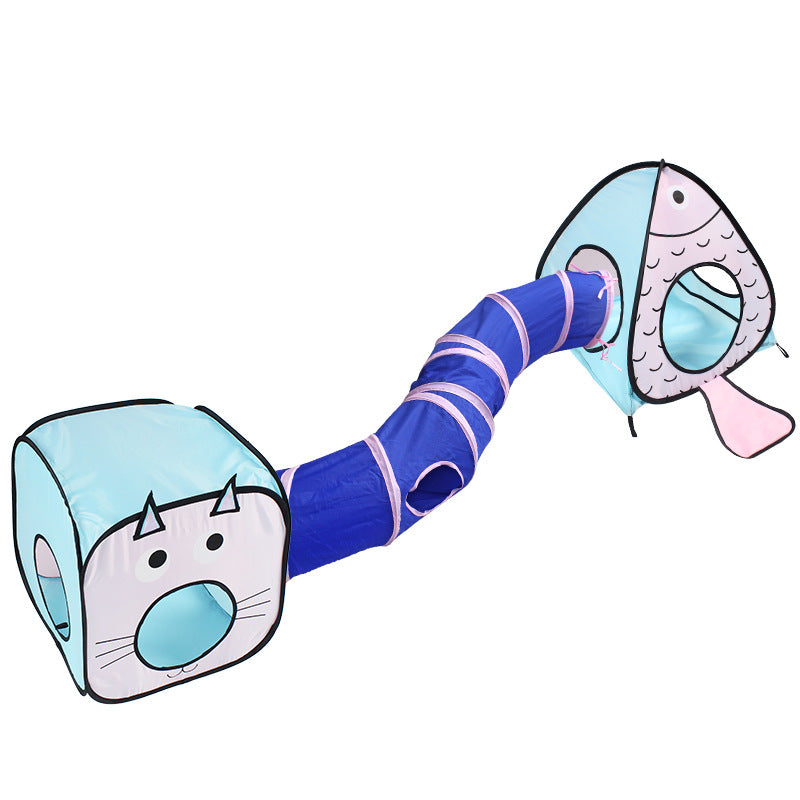 Foldable Cat Tunnel with House and Tent