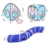 Foldable Cat Tunnel with House and Tent