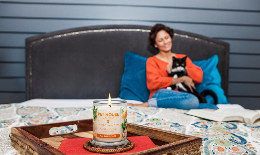 Mandarin Sage Candle Pet House Candles - One Fur All