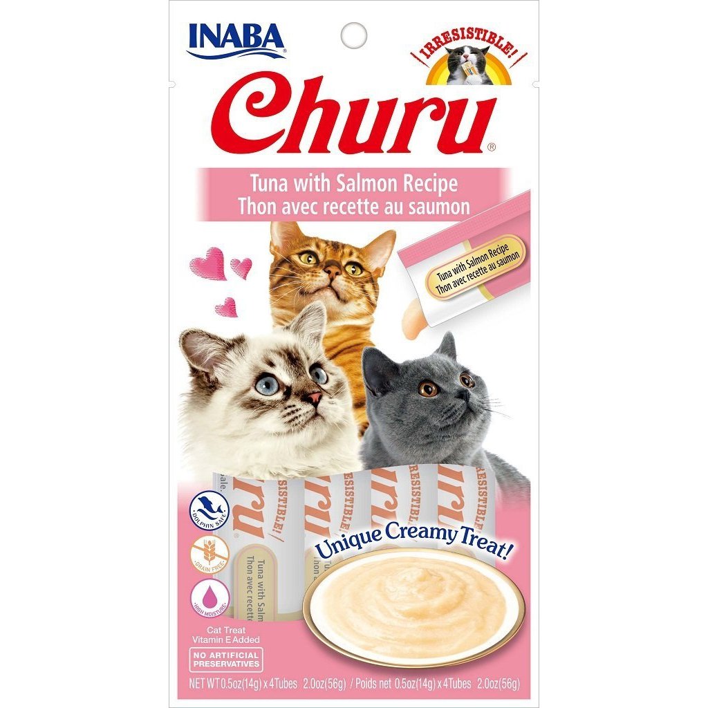 Inaba Churu Puree Tuna with Salmon Cat Treats 56g-Habitat Pet Supplies