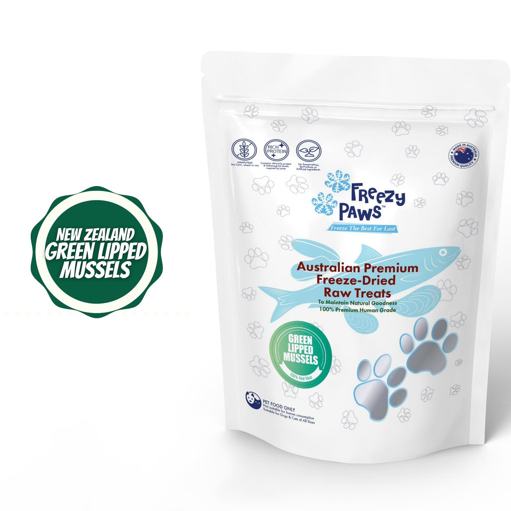 Freezy Paws Freeze Dried New Zealand Green Lipped Mussels Dog and Cat Treats - PawzUp