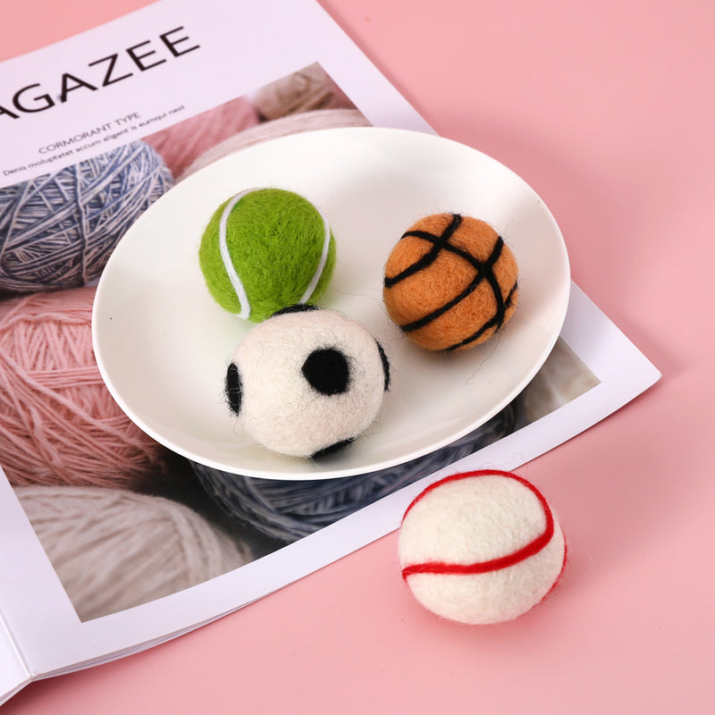 FurBub Cat Toy Wool Ball Sports Set - 4pcs