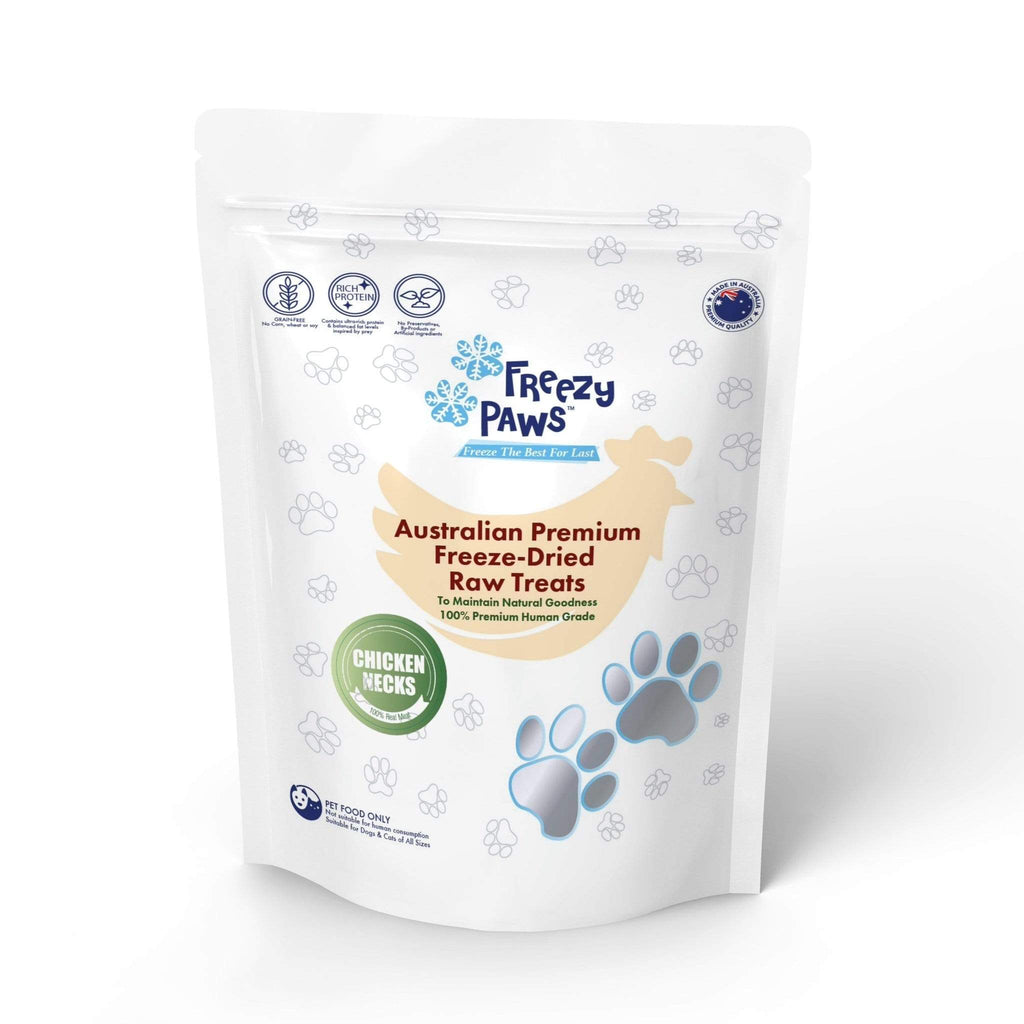 Freezy Paws Freeze-Dried Chicken Neck Dog and Cat Treats 100g
