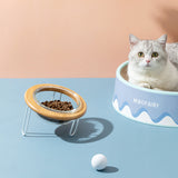 FurBub Glass Bowls with Bamboo Stand