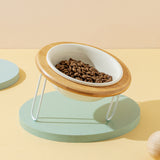 FurBub Ceramic Bowls with Bamboo Stand
