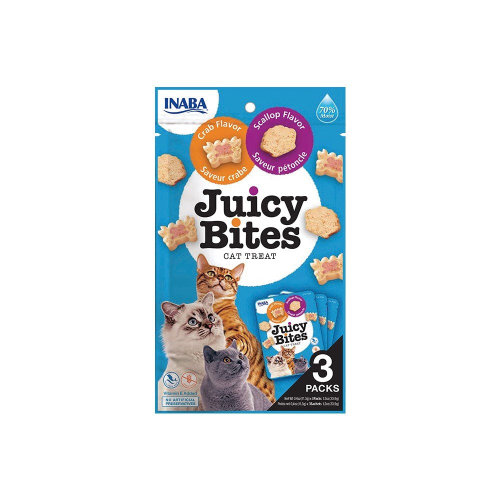 INABA Juicy Bites Crab & Scallop Flavour Cat Treats 11.3gx3pcs