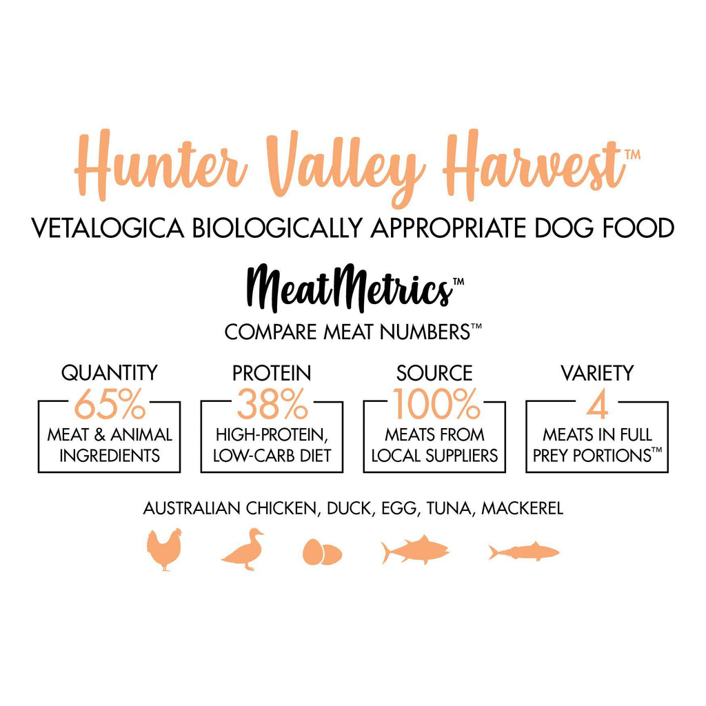 Vetalogica Biologically Appropriate Hunter Valley Harvest Dry Dog Food - PawzUp Pet Supplies | Free Shipping | Lowest Price | Best Dog Food | Sydney Based Online Petshop |