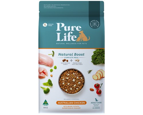 PURE LIFE Natural Boost Australian Chicken Adult Dog Freeze Dried Food 8KG (Coming Soon)