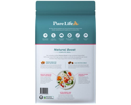PURE LIFE Natural Boost Tasmanian Salmon Adult Dog Freeze Dried Food 8KG