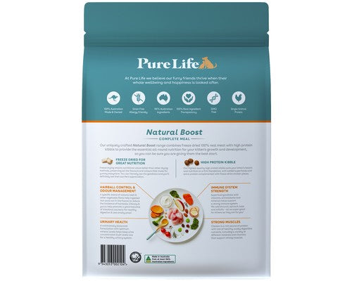 PURE LIFE Natural Boost Australian Chicken Kitten Freeze Dried Food 6KG